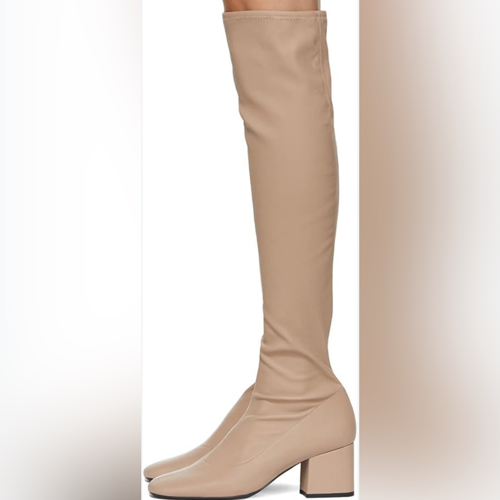 By Far Elegant Beige Over The Knee Women's Boots